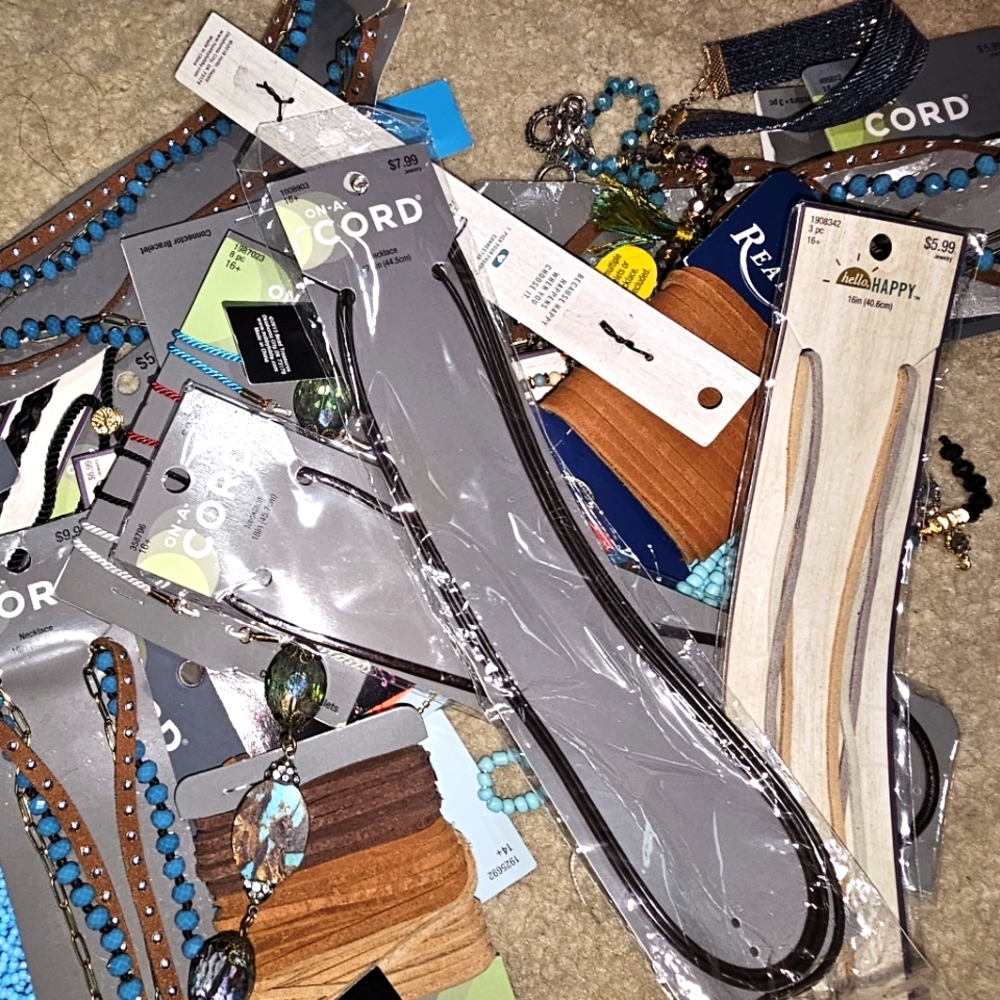 DIY necklace and bracelet supplies.
